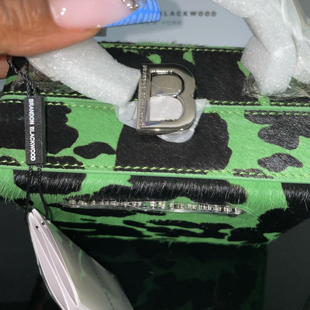 Brandon Blackwood Mini Kendrick Trunk- Black & Green Cowprint Ponyhair - Picture 7 of 9